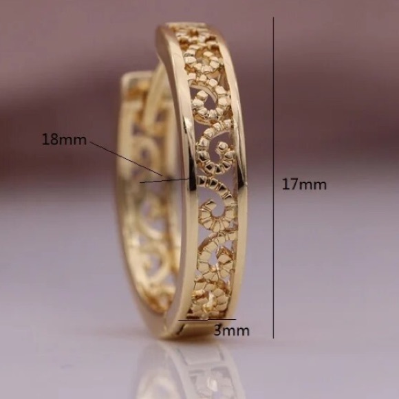 🌟 Gold Plated Hoop Earrings - Picture 4 of 4